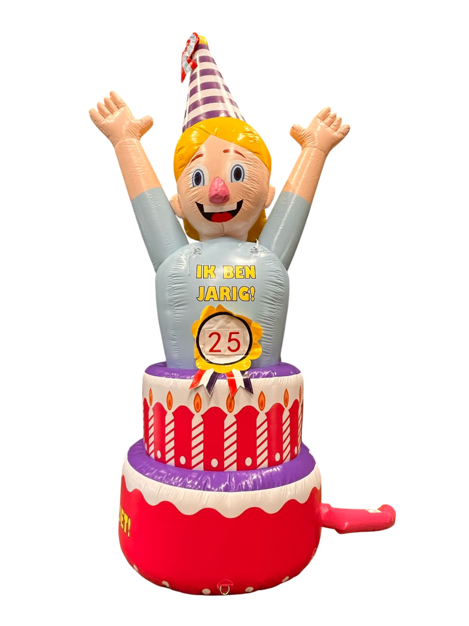 Verjaardagspop vrouw met taart 25 jaar