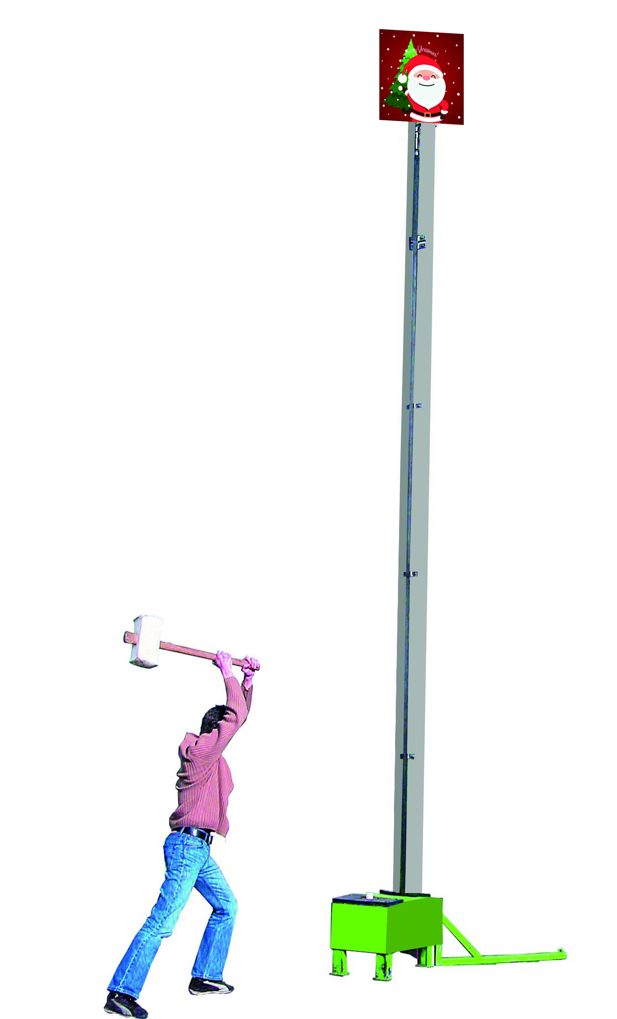 Kop van Jut Kerstman  H 7 m.