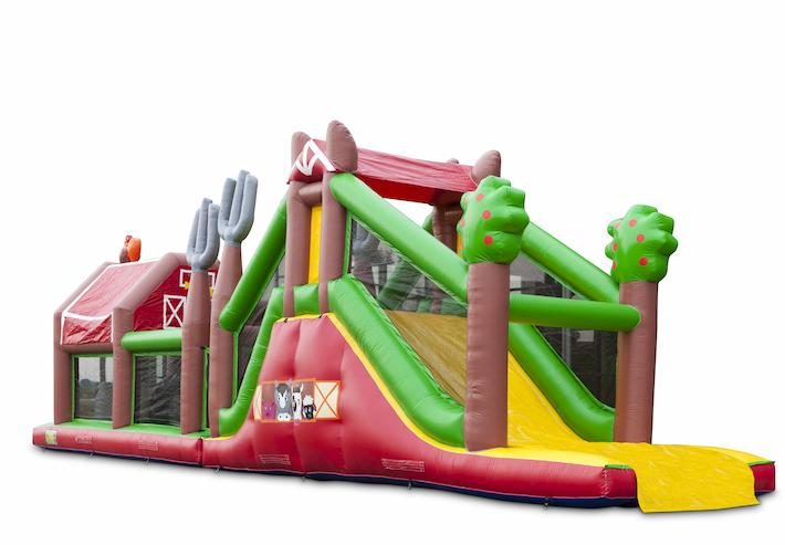 Boerderij Run obstakel-klimglijbaan