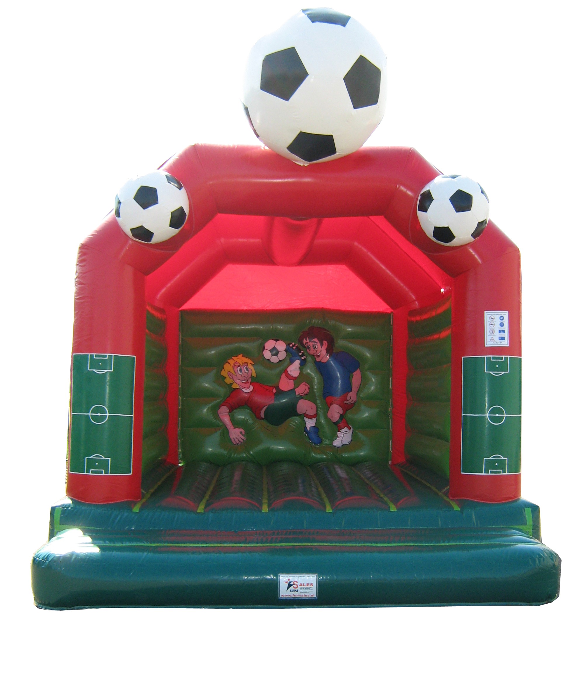 Voetbalspringkussen met overkapping