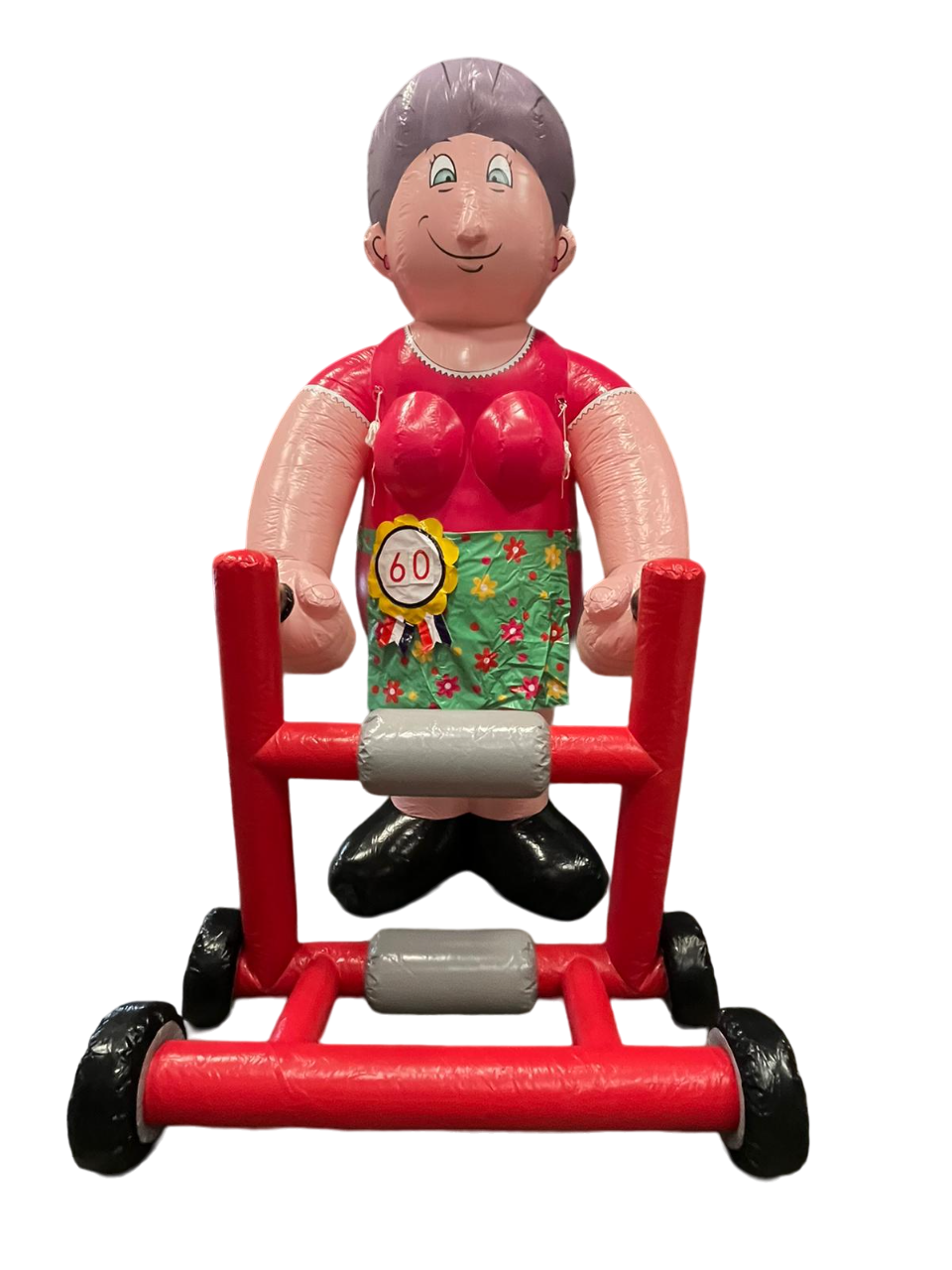 Verjaardagspop met rollator vrouw 60 jaar