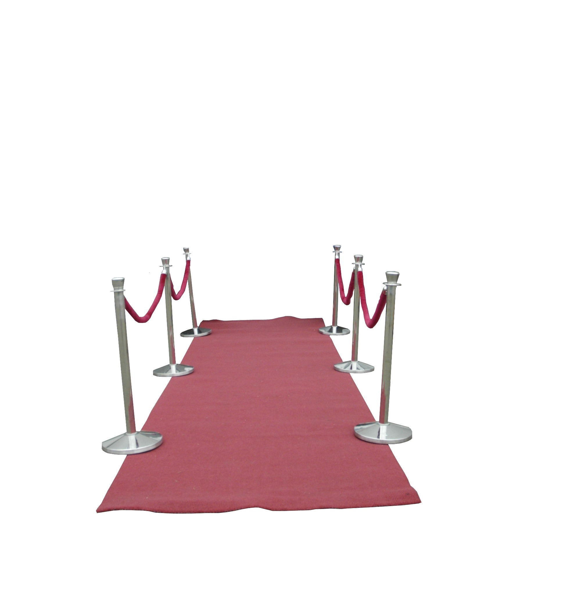 Afzetpaal chroom met rood koord 